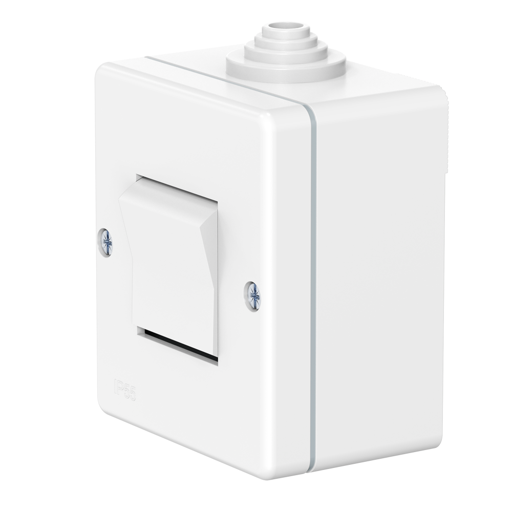 Выключатель одноклавишный CADUCEUS ALING OG для открытой проводки, 10А, 250В~, IP 55, артикул 210