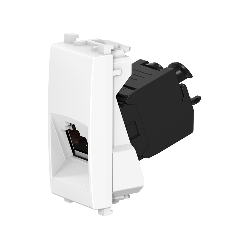 Розетка CADUCEUS ALING EXPERIENCE компьютерная, с модулем Keystone RJ45 8P8C cat.5e, FTP, модульная, для скрытой проводки, механизм, артикул 74222